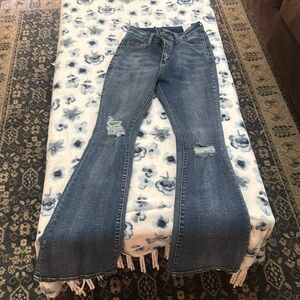 Flare blue jeans